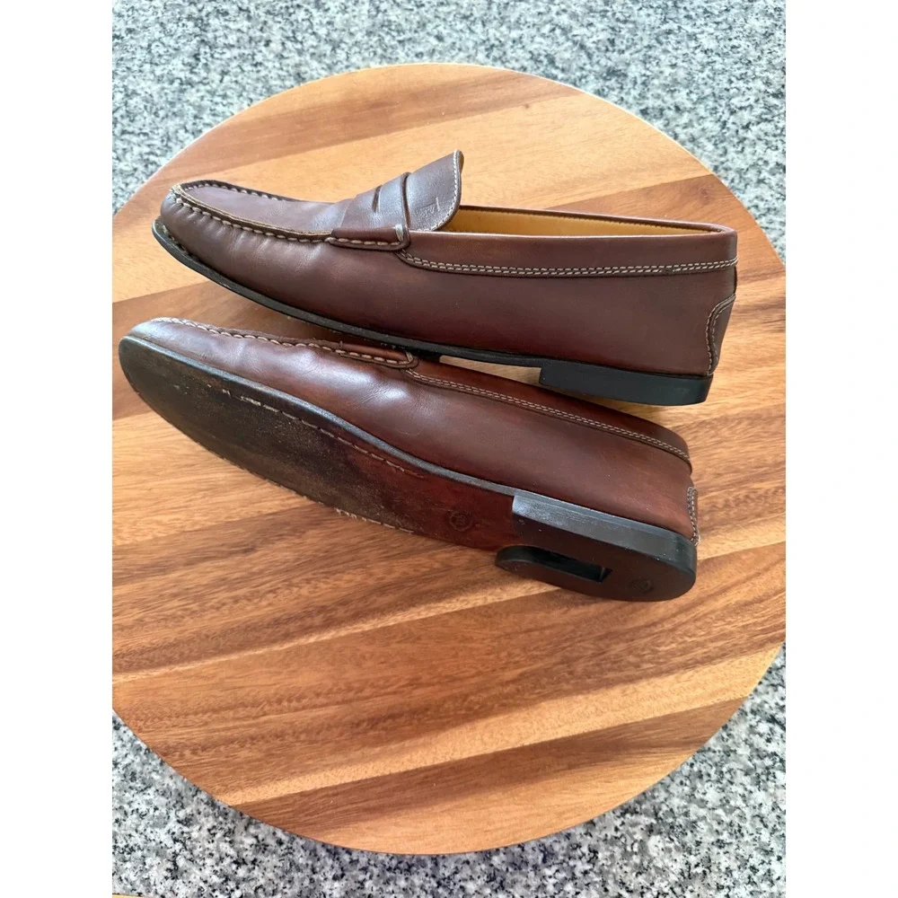 Tods Penny Loafers Mens Size 8 Brown Leather Good Condition Italian Made Luxury